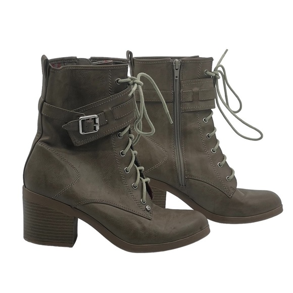 Guess Taupe Block Heel Side Zipper Boots Size 8 1/2 Women’s - Picture 1 of 12